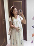 哆韻魅肖曉笑夏天新款孕婦裝韓版寬松長(zhǎng)款甜美刺繡碎花小清新懷孕連衣裙 米白花色 M 曬單實(shí)拍圖