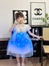 DUTRIEUX愛莎公主裙女童艾莎禮服2025冰雪奇緣兒童網(wǎng)紗連衣裙亮燈六一禮物 【藍裙】+燈帶+冠棒 120 【身高110cm拍】 曬單實拍圖