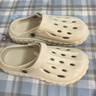 利達(dá)妮（TZLDN）輪胎洞洞鞋男士夏季厚底增高防滑防臭沙灘涼鞋eva包頭拖鞋男外穿 大地色 【時(shí)尚輪胎底】 44-45 【適合43-44】 曬單實(shí)拍圖