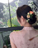三彩大碼女裝2025夏季新款新中式立領(lǐng)連衣裙提花修身改良旗袍胖MM 曬單實(shí)拍圖