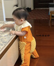 G. DUCKKIDS小黃鴨嬰兒爬行服寶寶拖地爬爬服兒童連體衣服春秋裝懶人擦地薄款 桔色短袖9分褲+護(hù)肘 90cm 18斤-22斤 曬單實(shí)拍圖