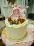 蘿塑蛋糕裝飾插件粉色氣球蝴蝶結仙女擺件女孩生日唯美蛋糕裝扮 蜜雪兒套餐A【一套購齊】+底托 曬單實(shí)拍圖