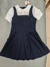 E·LAND KIDS海鹽少衣戀女童連衣裙25年夏季學院風娃娃領(lǐng)百褶 Navy藏青色/59 140 cm 曬單實拍圖
