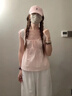 LDBE粉色U領(lǐng)花邊法式短袖t恤女夏季2025年新款顯瘦設(shè)計(jì)感小眾漂亮上衣 粉色U領(lǐng) S 曬單實(shí)拍圖