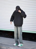 貓人牛仔褲子男士春秋季美式高街cleanfit寬松休閑直筒褲彎刀工裝長褲 G1107藍(lán)色 XL 曬單實(shí)拍圖