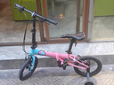 書比超輕折疊自行車4歲-13周歲男孩女孩輔助輪學(xué)生車007 14寸 【007 粉藍(lán)】- 輔輪可站人 曬單實(shí)拍圖