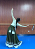 靈如意藏族舞舞蹈服裝藝考少數(shù)民族演出服成人藝考服飾練功服大擺裙套裝 軍綠360裙擺(長(zhǎng)85cm)+上衣 送腰帶 L 曬單實(shí)拍圖