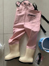 羚特水褲兒童下水褲玩水趕海下水褲捕魚(yú)涉水服雨靴一體-卡通粉-26碼 曬單實(shí)拍圖