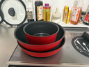 特福（Tefal）鍋具套裝百變鍋可拆卸煎炒鍋有鈦不粘鍋六件套千葉玫瑰紅 曬單實拍圖