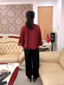 富夕媽媽秋套裝2025新款國風(fēng)仿桑蠶絲小衫外套貴夫人中年女春秋三件套 磚紅三件套(外套+背心+褲子) 3XL 建議115-130斤 曬單實(shí)拍圖