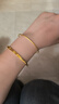 黃金谷情人節禮物古法傳承黃金手鐲簡(jiǎn)約磨砂三生三世999足金手鐲送女友 一心一意-一圈-58mm 曬單實(shí)拍圖