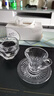 FANCYCHIC英式水晶咖啡杯150ml家用耐熱茶杯透明創(chuàng)意玻璃水具手把杯 卡布奇諾咖啡杯(1件配碟) 150ml 曬單實拍圖