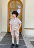 Leypian國(guó)際品牌進(jìn)口童裝夏季兒童禮服短袖休閑西裝演出服超好看時(shí)尚風(fēng)格 卡其色[四件套]無(wú)襯衫 120 cm 曬單實(shí)拍圖