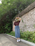 復(fù)古開(kāi)叉牛仔半身裙女2025新款中長(zhǎng)款棉質(zhì)高腰a字包臀裙休閑長(zhǎng)裙 淺藍(lán)色 M 【推薦99-115斤】 曬單實(shí)拍圖