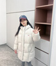 嘿小鵝2025兒童鵝絨服加厚中長(cháng)款羽絨服男童女童寶寶中大童冬季外套冬裝 米色 三防泡芙90白鵝絨 140 曬單實(shí)拍圖