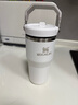 STANLEY 拎拎杯吸管杯水杯保溫杯不銹鋼杯子大容量辦公車(chē)載591ML-霜白  曬單實(shí)拍圖