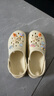 名創(chuàng)優(yōu)品（MINISO）洞洞鞋男女夏季外穿涼鞋防滑厚底踩屎感包頭涼拖鞋 卡其+海洋星星 曬單實(shí)拍圖