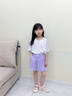 小豬彼特兒童羽毛球服套裝夏季女童速干衣乒乓網(wǎng)球運動服夏天大童跑步訓(xùn)練 18828白色18519紫色運動套裝無鞋 170 cm 曬單實拍圖