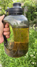 Glosome超大容量噸頓頓噸桶男運動(dòng)健身耐高溫大水壺便攜戶(hù)外茶水杯太空杯 曜石黑+獨立茶倉 1800ml 曬單實(shí)拍圖