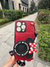品盟【新年款】適用于蘋果16/15promax手機(jī)殼iPhone14Pro皮革零錢卡包斜跨背帶掛繩保護(hù)套支架米妮后殼 紅色米妮相機(jī)卡包+斜跨掛繩 蘋果16promax 曬單實(shí)拍圖