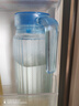 樂美雅 玻璃水壺涼水杯飲料果汁茶壺 無鉛鴨嘴壺 八角四方條壺 冰藍1.1L條紋壺【加厚耐熱】 曬單實拍圖