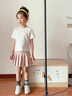 moonkids女童百褶裙2025春秋款半身裙韓版洋氣兒童裙子粉色a字裙女寶短裙6 1566粉色百褶裙 90 cm 曬單實(shí)拍圖
