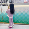 G.DUCKKIDS小黃鴨童裝女童春裝洋氣套裝兒童衛(wèi)衣可愛兩件套寶寶春秋季衣服 紫色套裝 90 (建議80-90cm 1-2周歲） 曬單實(shí)拍圖