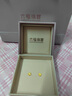 六福珠寶七夕情人節(jié)禮物 足金梔子花黃金耳釘 計(jì)價(jià) 約0.97克-配硅膠耳堵 曬單實(shí)拍圖