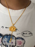福瑞雅古法黃金花絲蓮花吊墜女999足金包銀兩世歡蓮蓬荷花套鏈節日送禮 大號-包金3.3克【吊墜+項鏈】 曬單實(shí)拍圖