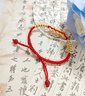 中國(guó)黃金（CHINA GOLD）黃金手鏈女款足金五帝錢金珠紅手繩七夕情人節(jié)生日禮物送女友老婆 五帝錢手繩【紅繩】約0.73g+品牌禮盒 曬單實(shí)拍圖