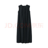 無(wú)印良品 MUJI 女式強捻無(wú)袖連衣裙女裝連身裙子夏季純棉全棉長(cháng)裙BC2JNC4S 黑色 S (155/80A) 曬單實(shí)拍圖