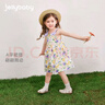 JELLYBABY[7A抗菌]女童田園風(fēng)裙子寶寶碎花裙小童吊帶夏裝潮兒童純棉連衣裙 綠色 【7A抗菌】 80 曬單實(shí)拍圖