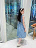 Dudant國際品牌女童夏裝裙子2025新款時髦女大童學院風公主裙格子連衣裙 藍色 130 cm 曬單實拍圖