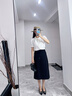 歐貝汐黑色半身裙女2025夏季職業(yè)小個子半裙面試正裝包臀a字裙西裝裙子 黑色 M 【建議95-110斤】 曬單實拍圖