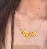 昂隆黃金999三生花項鏈女士足金花朵吊墜鎖骨鏈時尚生日禮物送女朋友 黃金999三生花項鏈  約6.81克 曬單實拍圖