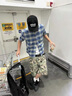 牧唯高級感法蘭絨格子襯衫短袖男士夏季vintage金屬紐扣休閑百搭襯衣 藍色 XL [建議130-150斤] 曬單實拍圖
