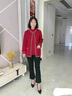恒源祥媽媽秋裝洋氣外套2023新款中老年女春秋季針織上衣長袖毛衣兩件套 酒紅色 L (建議85-100斤) 曬單實拍圖