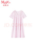 曼妮芬V領(lǐng)短泡泡袖裙裝舒適純棉睡裙女士家居服起居服20310873 100 粉色 L 165/92A 曬單實(shí)拍圖
