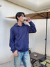 回力拉鏈開衫衛(wèi)衣男連帽氣質(zhì)高級(jí)感男士秋季戶外疊穿個(gè)性藏青色外套潮 藏青(純色) XL /180(體重140-160斤) 曬單實(shí)拍圖