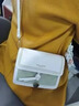 袋鼠真皮撞色小包包女夏季新款百搭ins斜挎包質(zhì)感小方包 綠色 曬單實(shí)拍圖
