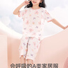 紅豆居家（Hodohome）兒童睡衣女童夏薄款A(yù)類40S純棉家居服短袖網(wǎng)眼透氣空調(diào)服310一150 曬單實(shí)拍圖