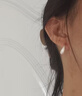 卡倫圖999純銀耳環(huán)女素銀拉絲水滴形耳鉤高級感耳釘氣質(zhì)足銀耳飾 素銀拉絲水滴耳鉤 一對 曬單實(shí)拍圖