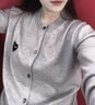 MEOD2025春秋新款針織外套女愛心圓領(lǐng)灰色開衫毛衣外搭ins超火上衣潮 淺灰 淺灰 M 80-90斤 曬單實(shí)拍圖