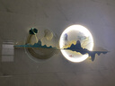 仙陶 新中式沙發(fā)背景墻掛畫(huà)客廳裝飾畫(huà)高檔輕奢大氣LED燈光金屬墻壁畫(huà) 高山流水-駿馬 220V接線款圓直徑120cm 曬單實(shí)拍圖