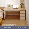 修樂書桌學(xué)生家用桌子簡易出租屋電腦桌臥室成人工作臺宿舍簡約辦公桌 【三抽儲物】柚木色100*50cm 曬單實(shí)拍圖
