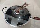 三四鋼鐵鍋章丘炒菜無涂層免開鍋燃?xì)庠顚Ｓ檬扈F家用圓底鍛打32cm 37832 曬單實拍圖