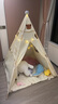 小斑鳩（little dove）兒童帳篷室內游戲屋/男女孩印第安玩具屋生日節日禮物 【順豐/京倉】帶帽小熊(加厚印花地墊)串燈+固定器 曬單實(shí)拍圖