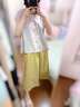 無印良品（MUJI）女式 漢麻棉輕便長裙 長半身裙女裙子 25年夏季女裝 BE1VBC5S 黃色 L （165/70A） 曬單實(shí)拍圖