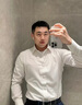 KOOSHI奢品新款桑蠶絲襯衫男士長(zhǎng)袖商務(wù)休閑高端襯衣2025春季純色上衣男 白色 38 適合90-120斤左右 曬單實(shí)拍圖