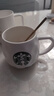 星巴克（Starbucks）杯子限量版簡約歐式水杯馬克杯家用陶瓷杯小禮品星巴風咖啡杯早餐 p款(杯+勺+竹蓋)450ml 曬單實拍圖